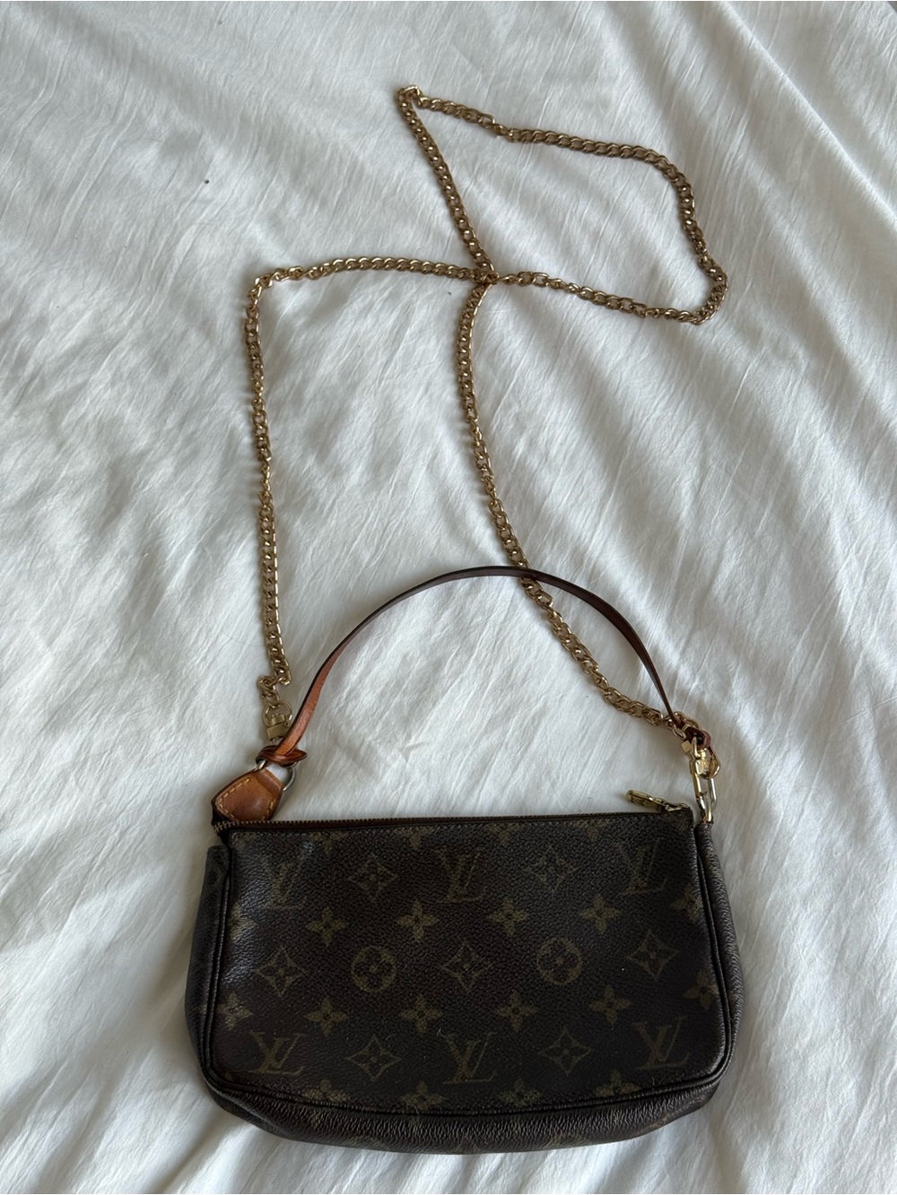 Louis Vuitton Monogram Mini Pochette in Brown and Gold - Picture 3 of 5